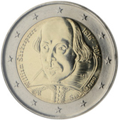 2 Euro Commemorativo San Marino 2016 - Anniversario morte Shakespeare