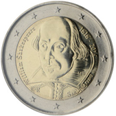 2 Euro Commemorative coin Republic of San Marino 2016 - Shakespeare