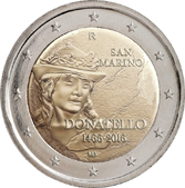 2 Euro Commemorativo San Marino 2016 - Anniversario morte Donatello
