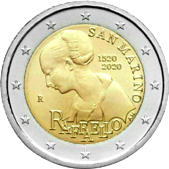 2 Euro Commemorativo San Marino 2020 - Anniversario morte Raffaello Sanzio