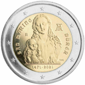 2 Euro Commemorativo San Marino 2021 - Anniversario nascita Albrecht Dürer 