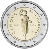 2 Euro Commemorativo San Marino 2022 - Anniversario morte Antonio Canova 
