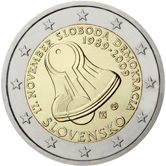 2 Euro Commemorativo Slovacchia 2009 - 20° anniversario Giornata di Lotta per la Libertà e la Democrazia