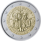 2 Euro Commemorativo Slovacchia 2013 - 1150° anniv. missione Costantino e Metodio