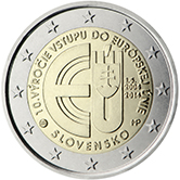 2 Euro Commemorativo Slovacchia 2014 - 10° anniversario adesione Unione Europea
