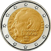 2 Euro Commemorativo Slovacchia 2021 - Anniversario nascita Alexander Dubček