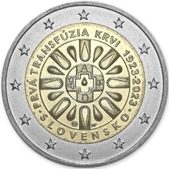 2 Euro Commemorativo Slovacchia 2023 - Anniversario prima trasfusione di sangue