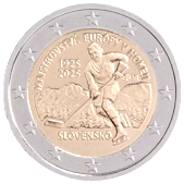 2 Euro Commemorativo Slovacchia 2025 - Anniversario primo campionato europeo di hockey su ghiaccio