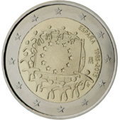 2 Euro Commemorativo Spagna 2015 - Anniversario bandiera europea