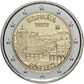 2 Euro Commemorativo Spagna 2023 - Città vecchia di Cáceres
