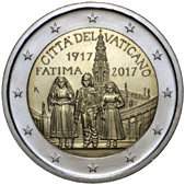 2 Euro Commemorativo Vaticano 2017 - Anniversario apparizioni Madonna di Fatima