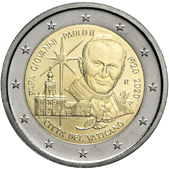 2 Euro Commemorative coin Vatican 2020 - 100 years since the birth of Pope John Paul II