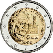 2 Euro Commemorativo Vaticano 2021 - Anniversario morte Dante Alighieri