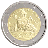 2 Euro Commemorativo Vaticano 2024 -  Anniversario morte di San Tommaso D'Aquino
