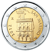 2 Euro San Marino seconda serie dritto