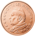 2 eurocent Città del Vaticano Giovanni Paolo II dritto