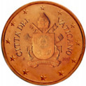 2 eurocent Città del Vaticano Stemma Papa Francesco dritto
