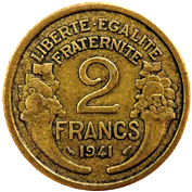 2 Franchi Stato Francese Morlon verso
