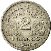 2 Franchi Stato Francese Bazor verso