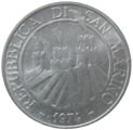 2 Lire San Marino 1974 dritto