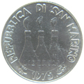 2 Lire San Marino 1975 dritto