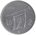 2 Lire San Marino 1979 verso