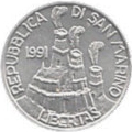 2 Lire San Marino 1991 dritto