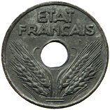 20 centesimi Stato francese dritto