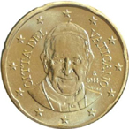 20 eurocent Città del Vaticano Francesco dritto