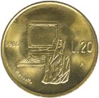 20 Lire San Marino 1986 verso