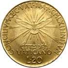 20 Lire Città del Vaticano Giovanni XXIII Concilio verso