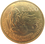 200 lire 1999 verso