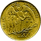 200 Lire Città del Vaticano Giovanni Paolo II 1997 verso