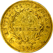 40 Franchi Primo Impero testa laureata tipo Republique verso