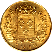40 Franchi Regno Luigi XVIII verso