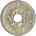 5 centesimi Terza Repubblica Lindauer nickel verso