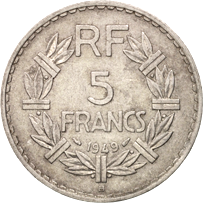 5 Franchi Quarta Repubblica alluminio verso