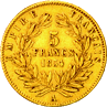 5 Franchi oro Secondo Impero testa nuda verso