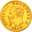 5 Lire Regno Italia Vittorio Emanuele II stemma oro dritto