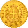5 Lire Regno Italia Vittorio Emanuele II stemma oro verso
