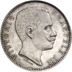 5 Lire Regno Italia Vittorio Emanuele III Aquila sabauda dritto