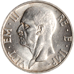 5 Lire Regno Italia Vittorio Emanuele III Italia feconda dritto