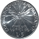 5 Lire Città del Vaticano Giovanni XXIII Concilio verso