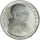 5 Lire Città del Vaticano Paolo VI tipo IV dritto