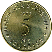 5 Talleri 1993 Slovenia dritto