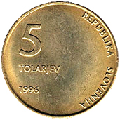 5 Talleri 1996 indipendenza Slovenia dritto