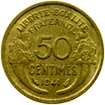 50 centesimi Stato Francese Morlon bronzo-alluminio verso