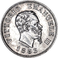 50 centesimi Regno Italia Vittorio Emanuele II valore dritto