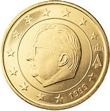 50 eurocent Belgio Re Alberto prima serie dritto