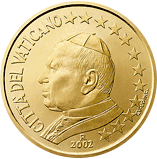 50 eurocent Città del Vaticano Giovanni Paolo II dritto